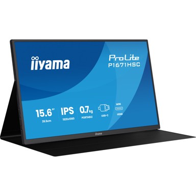 IIYAMA Monitor P1671HSC-B1 / 15.6", 1920 x 1080, IPS, 60 Hz, crna